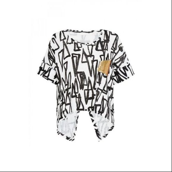 SASS & BIDE On The Moon Sequin White Black Crop Top Tee T Shirt RRP$180 - Picture 7 of 7